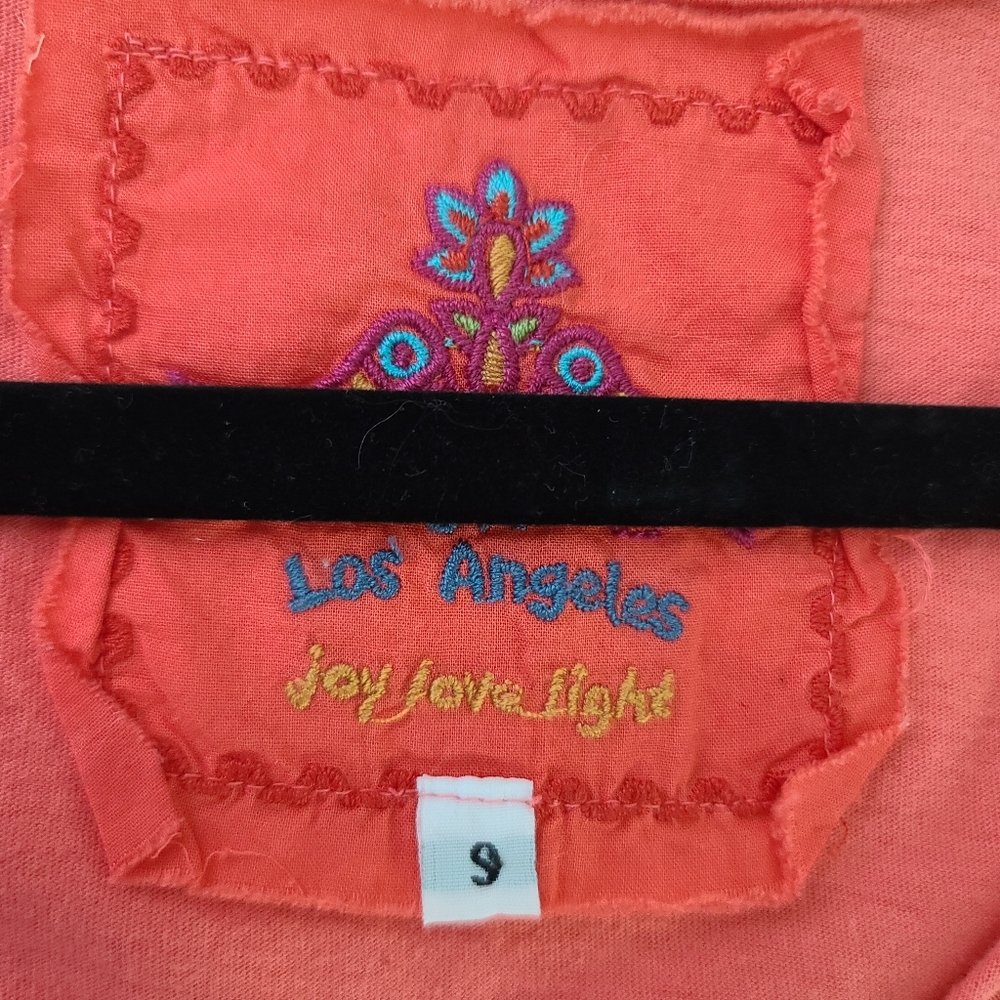 JOHNNY WAS Boho Embroidered Overlay Pink Blouse Tunic Top - Picture 4 of 9
